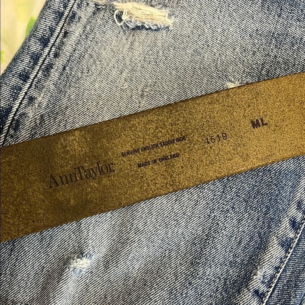 Ann Taylor Olive Green Leather Belt with side pocket Size ML